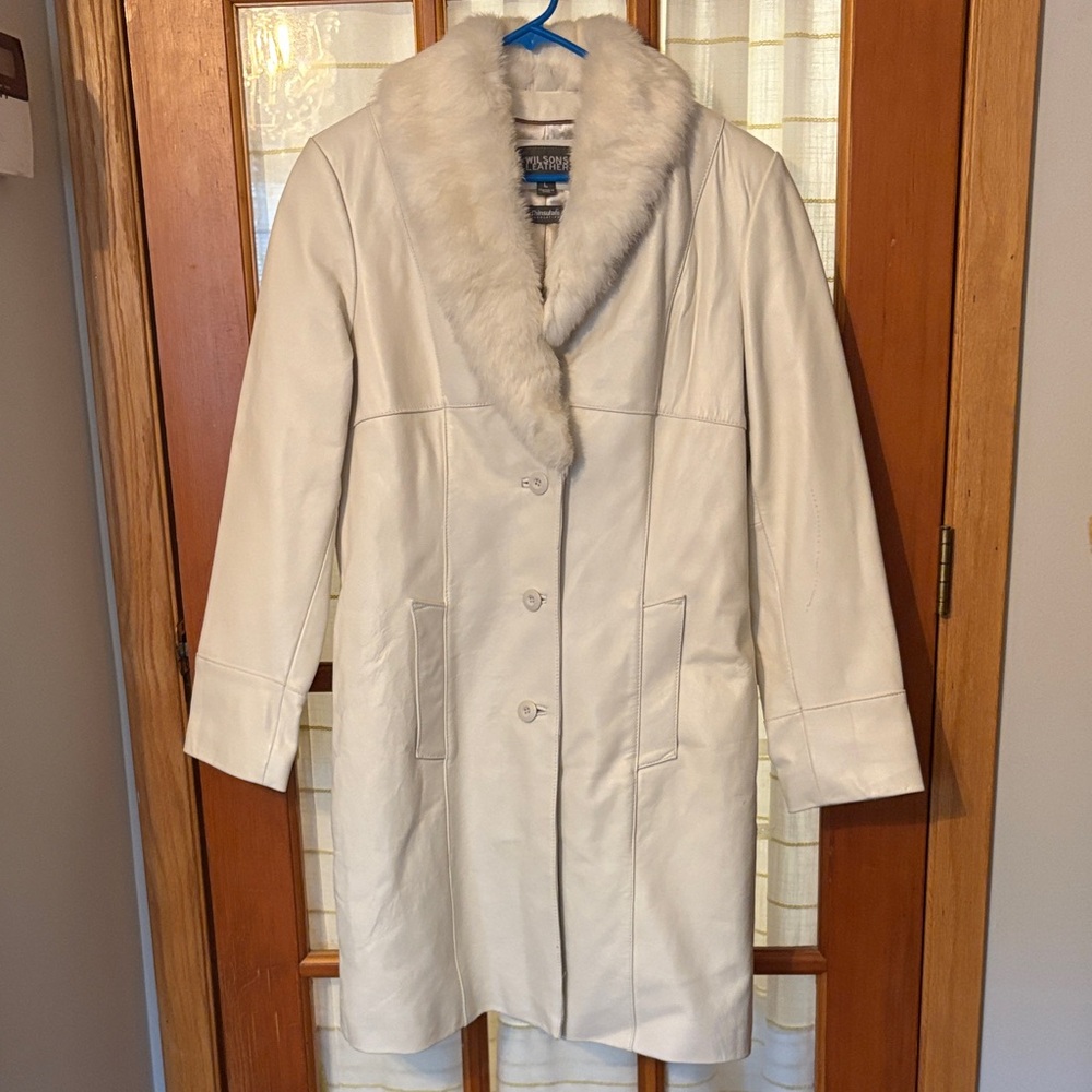 Wilsons Leather Coat with Faux Fur Collar